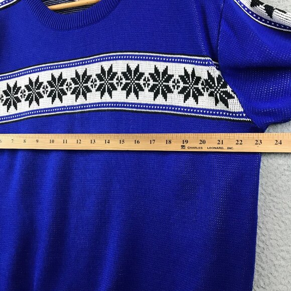 Vintage Northern Isles Snowflake Sweater Large Blue Nordic Pattern‎ - Picture 7 of 10